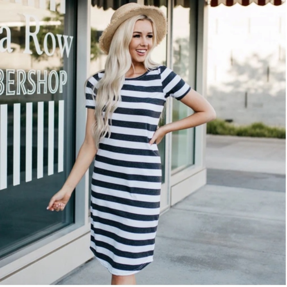 Draper James Blue and White Striped Dress Size 0